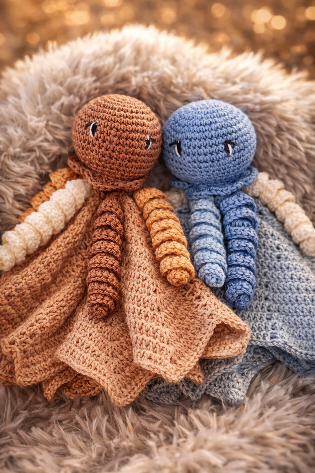 Doudou lange "Poupi" le petit poulpe