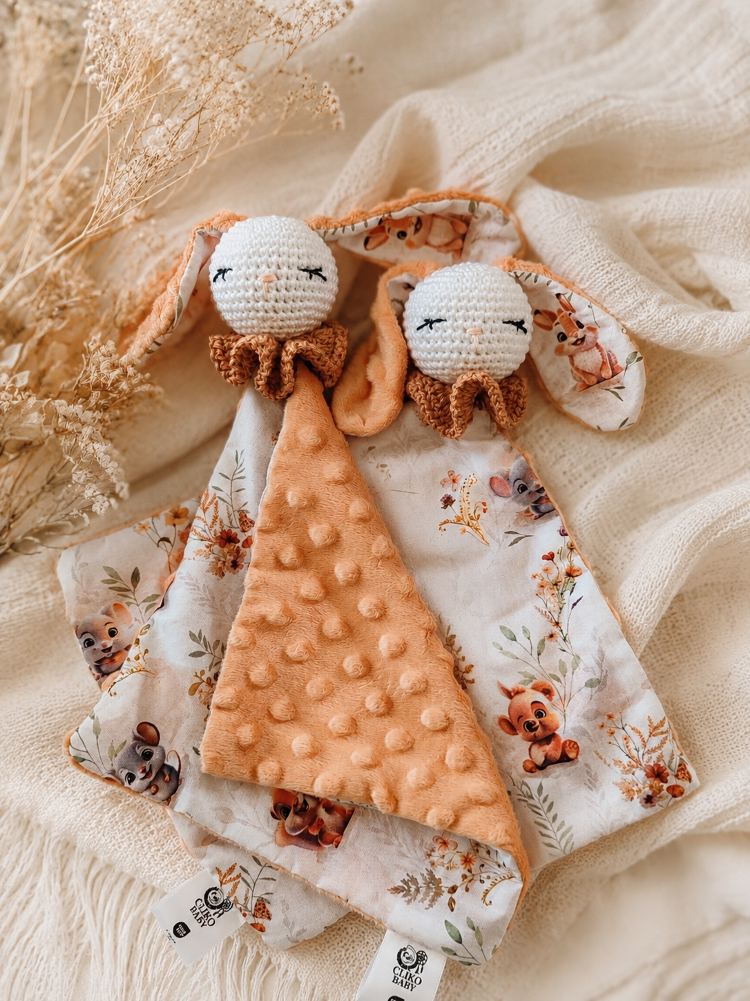 Duo Sécurité Doudou lapin grandes oreilles